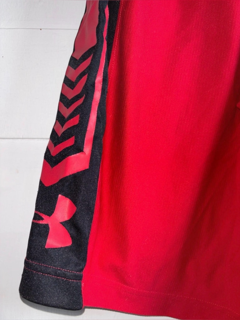 Under Armour Mens Basketball Athletic Sports Shorts Red Black Mesh Size Small - Picture 6 of 11